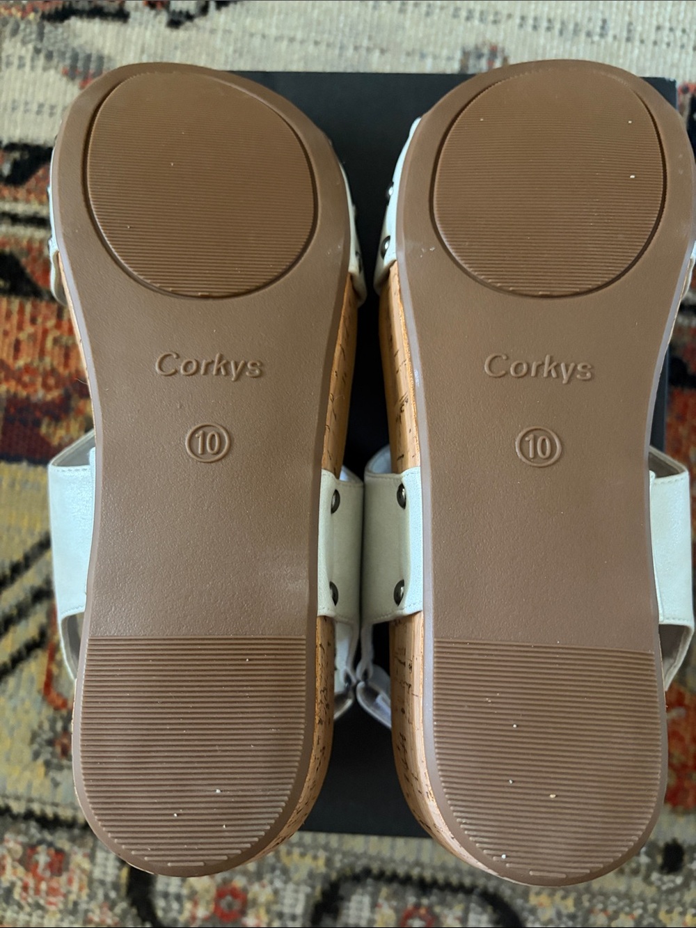 Corkys White/Off-White Slingback Comfort Sandals - Picture 4 of 7